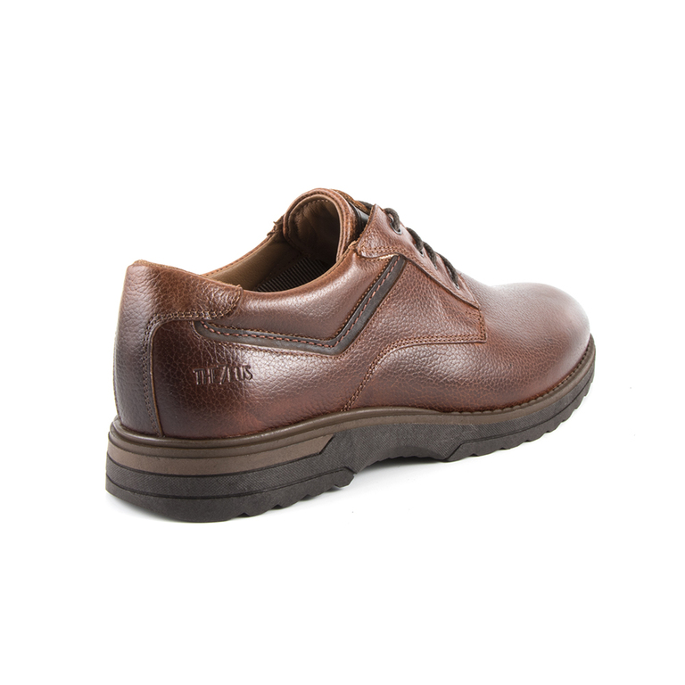  Thezeus men's derby shoes in brown leather with lace closure 610BP58006M