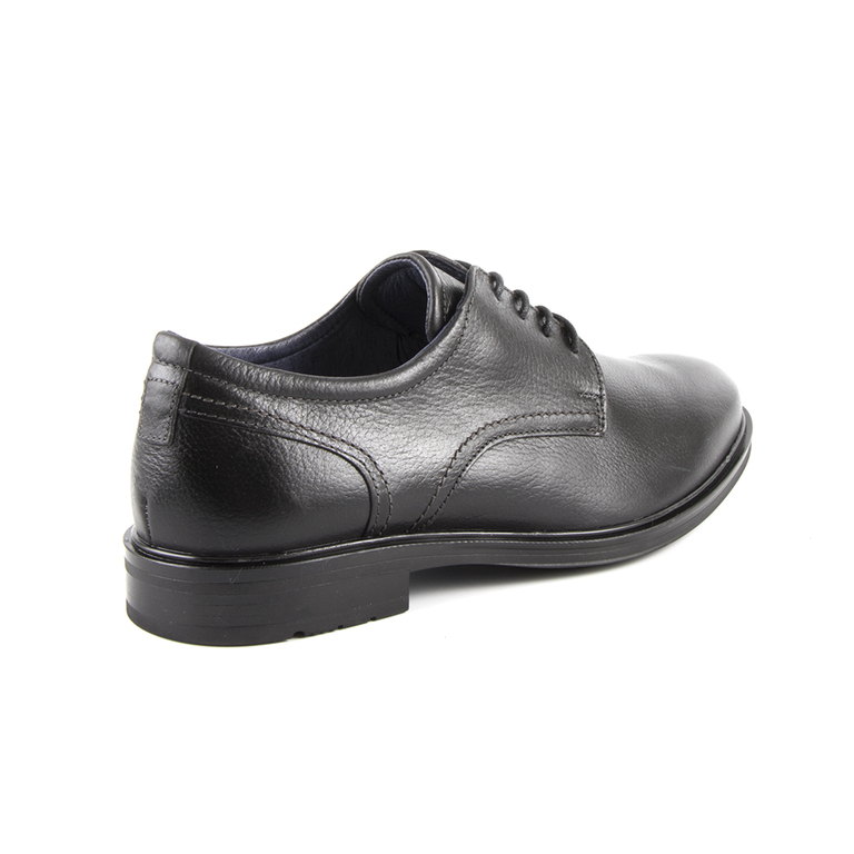 Thezeus men's derby shoes in black leather with laces 610BP45007N