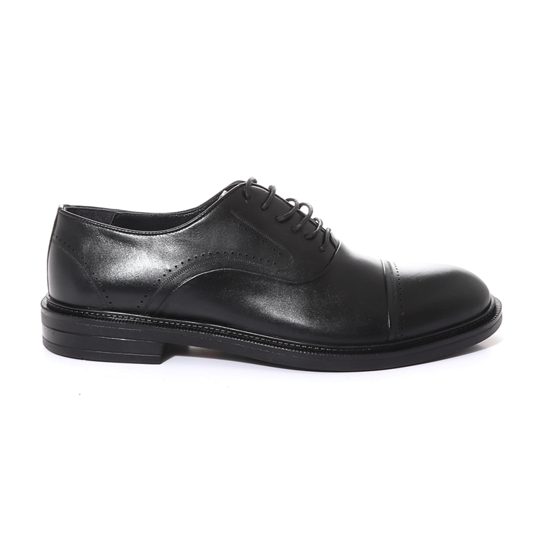 TheZeus men oxford shoes in black leather 2102BP26015N