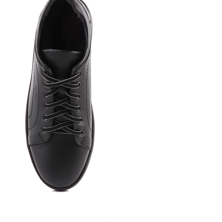 TheZeus Men's black leather sneakers 2101BP03940N