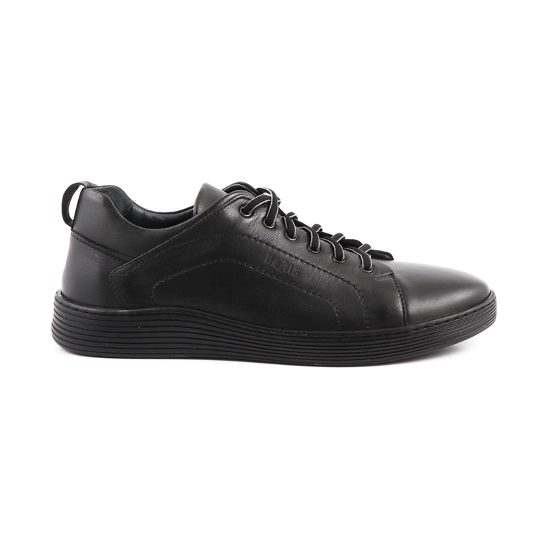 TheZeus Men's black leather sneakers 2101BP03940N