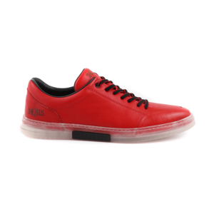 Pantofi sport bărbați TheZeus roșii din piele cu talpă semi-transparentă 2101BP22601R