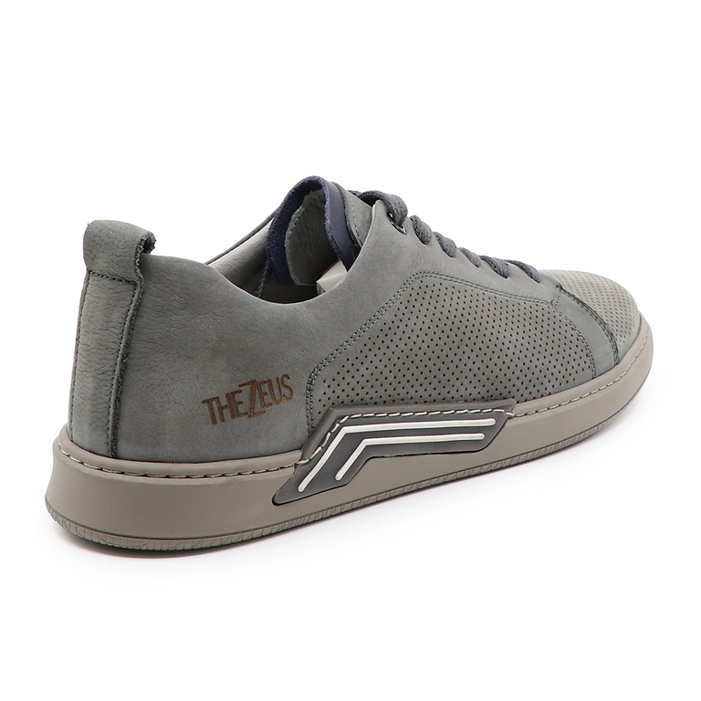 TheZeus men sneakers in gray leather 2103BP41402GR