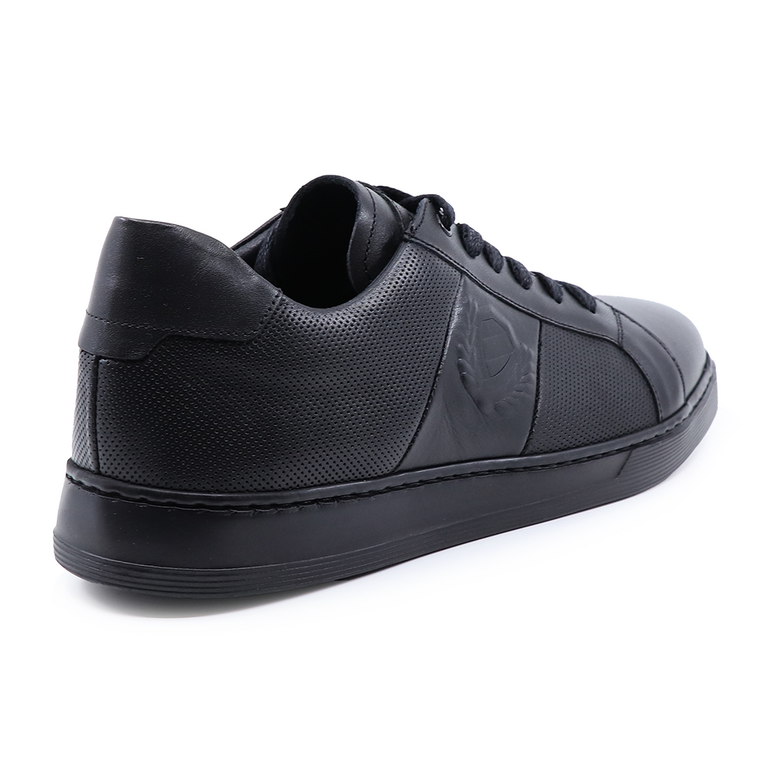 TheZeus men sneakers in black leather 2103BP52001N