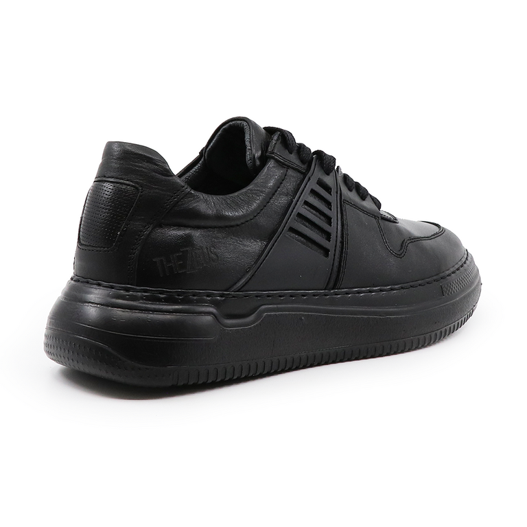 TheZeus men sneakers in black leather 2103BP13103N