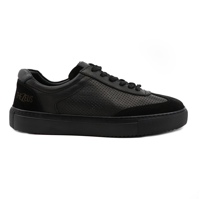 TheZeus men sneakers in black leather 2103BP66735N