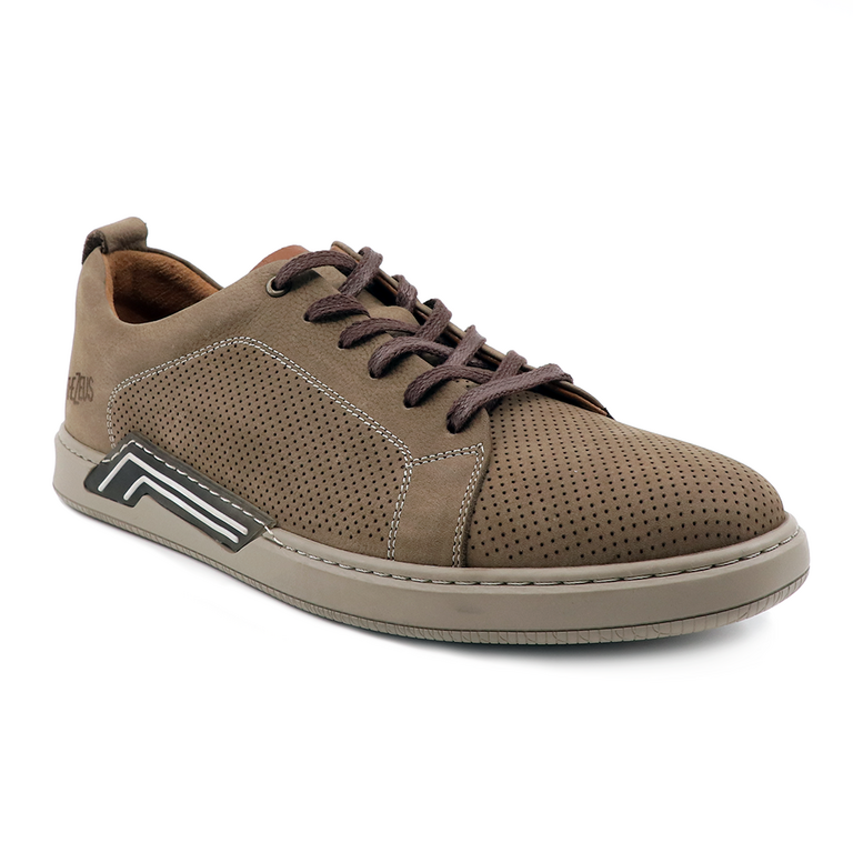 TheZeus men sneakers in taupe leather 2103BP41402TA 