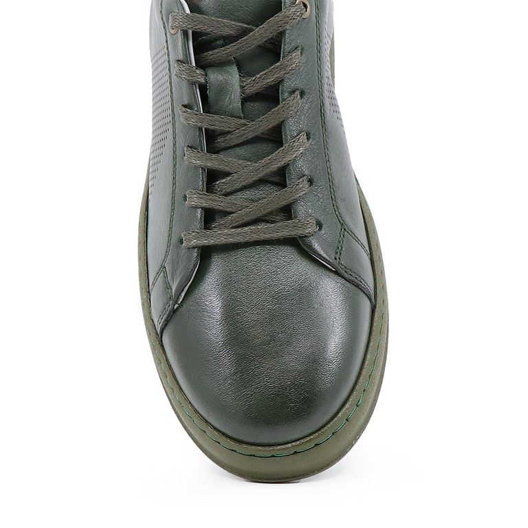 TheZeus men sneakers in green leather 2103BP17642V