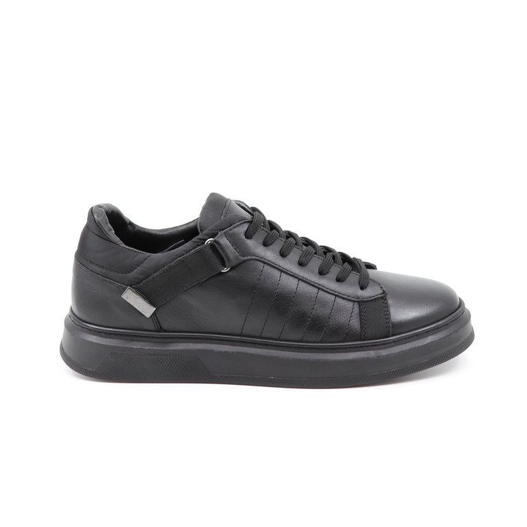 TheZeus men sneakers in black leather 3282BP2219N