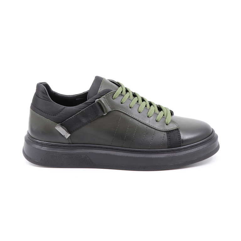 TheZeus men sneakers in green leather 3282BP2219V