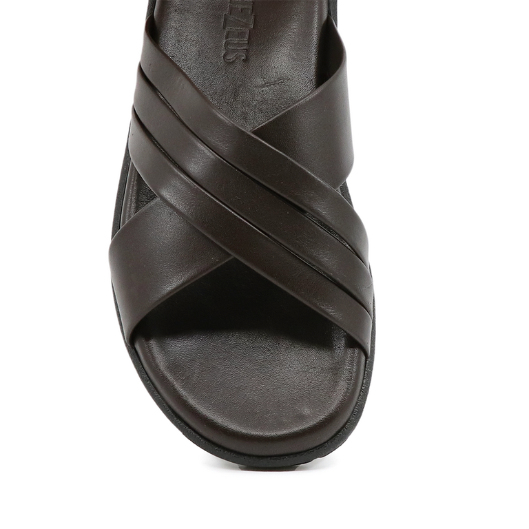 TheZeus men mules in brown leather 2103BST19739M