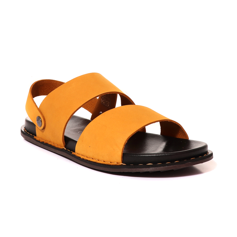 TheZeus Men's yellow leather sandals 2101BS14312G
