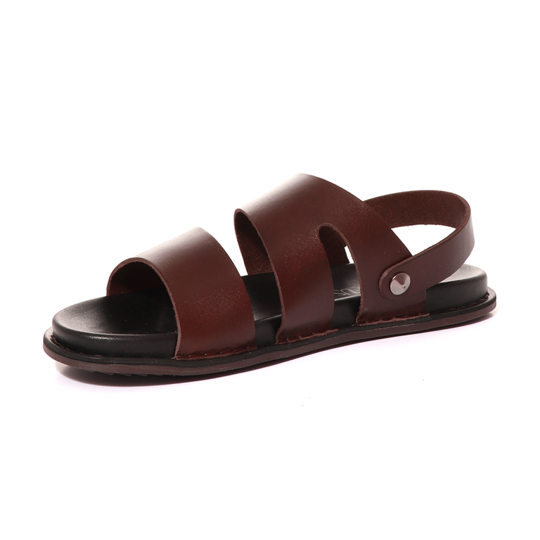 TheZeus Men's brown leather sandals 2101BS14312M
