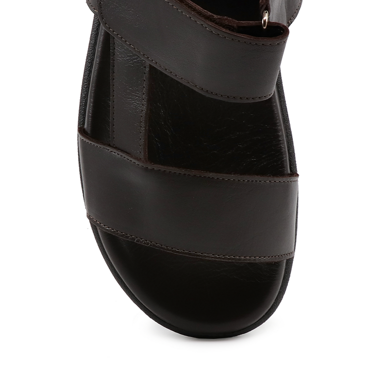 TheZeus men sandals in brown leather 2103BS19747M