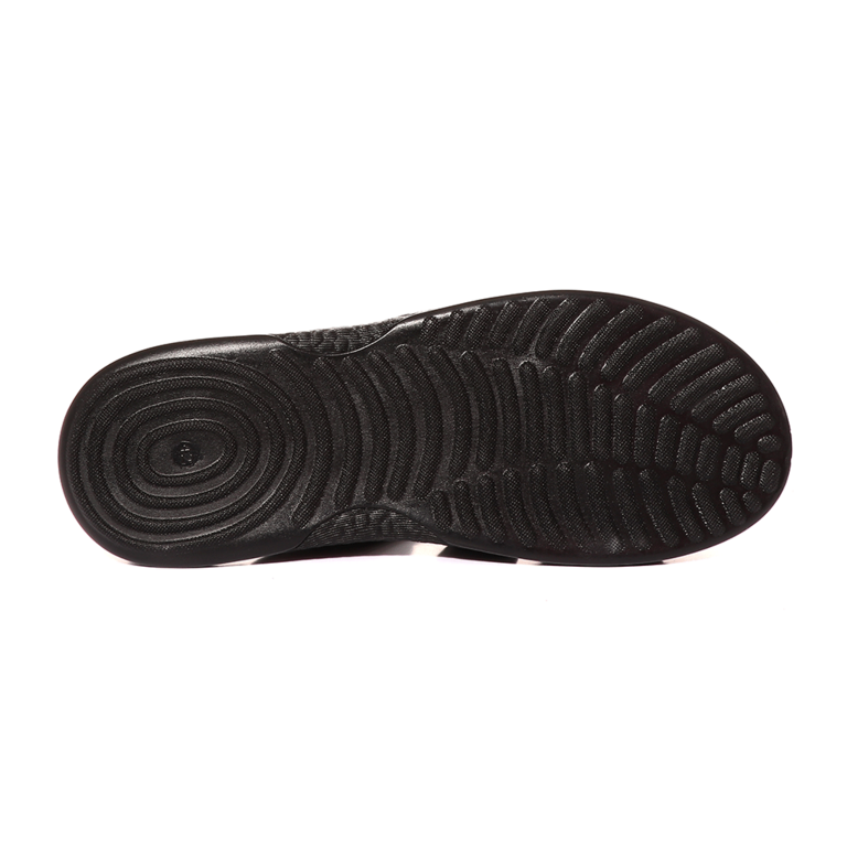 TheZeus Men's black leather sandals 2101BS19556N