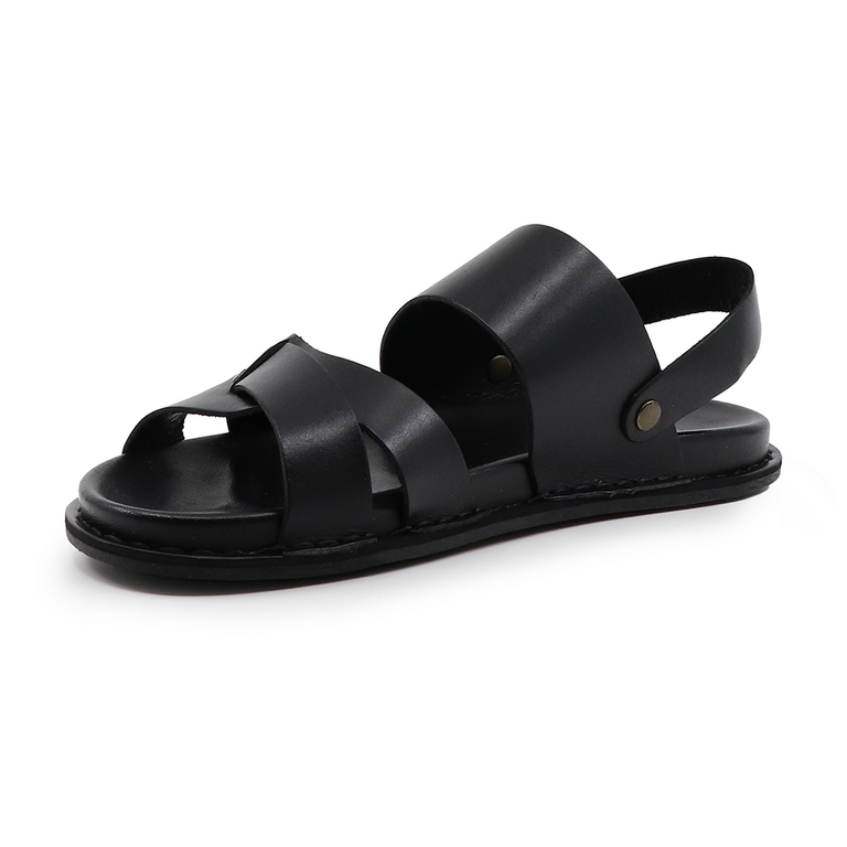 TheZeus men sandals in black leather 2103BS14313N