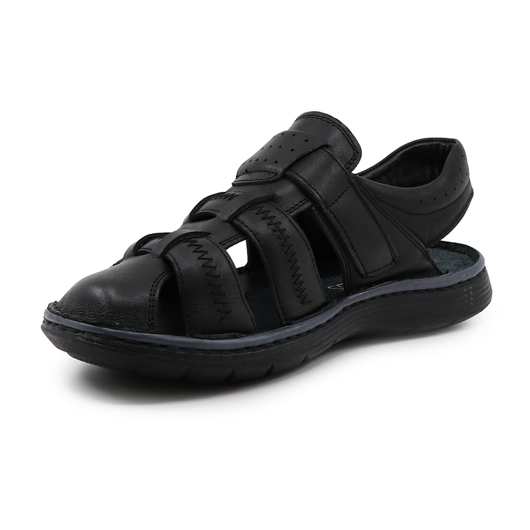 TheZeus men sandals in black leather 2103BS14324N