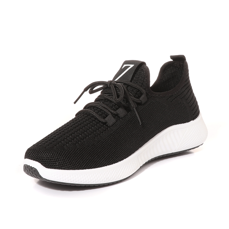 Thezeus knitted men's black trainers 2541BPS20110N