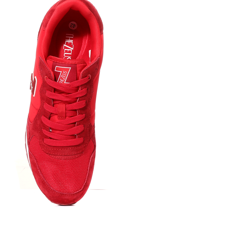 TheZeus men sneakers in red suede and mesh 3731BPS20073VR