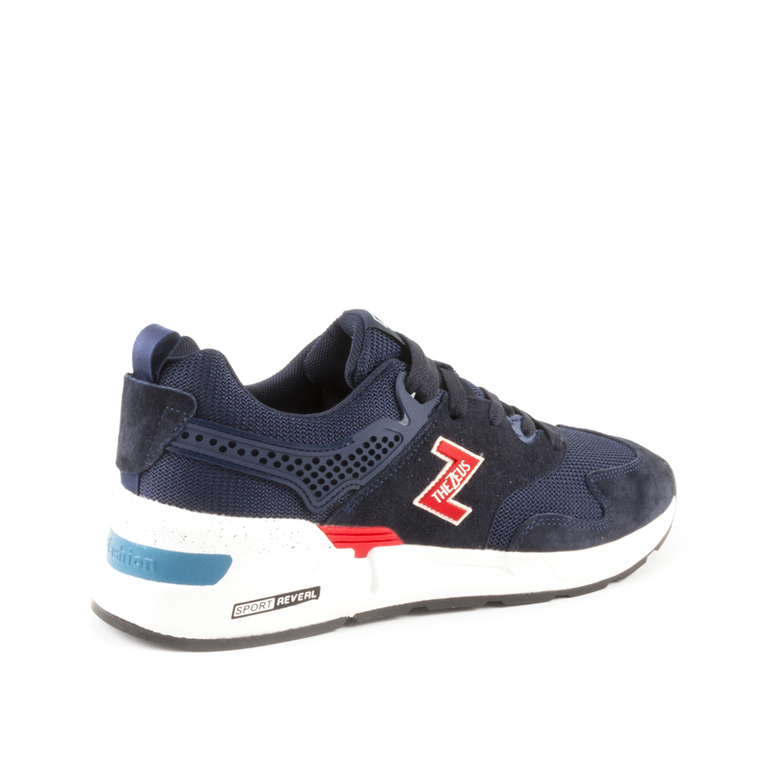 Thezeus men's  sneakers in navy suede leather 3730BPS7757VBL