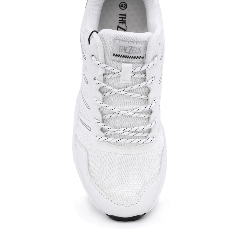 Sneakers bărbați Thezeus albi din sintetic și textil 3767BPS2303A