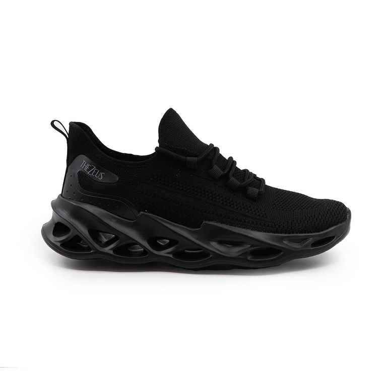 Sneakers bărbați TheZeus negri din material strech 3763BPS202120N 