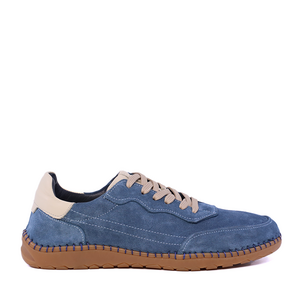 Sneakers bărbați Thezeus albastri din piele întoarsă 2101BP74034VBL