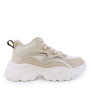 Sneakers high top Thezeus bej din piele și textil 3730DG1909BE