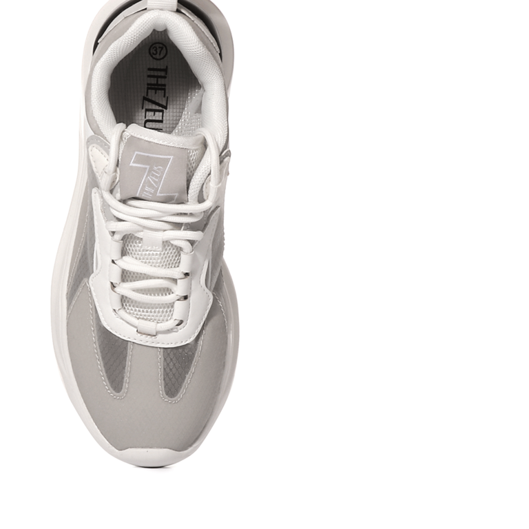 TheZeus women sneakers in white leather and transparent mesh 3731DPS12012A