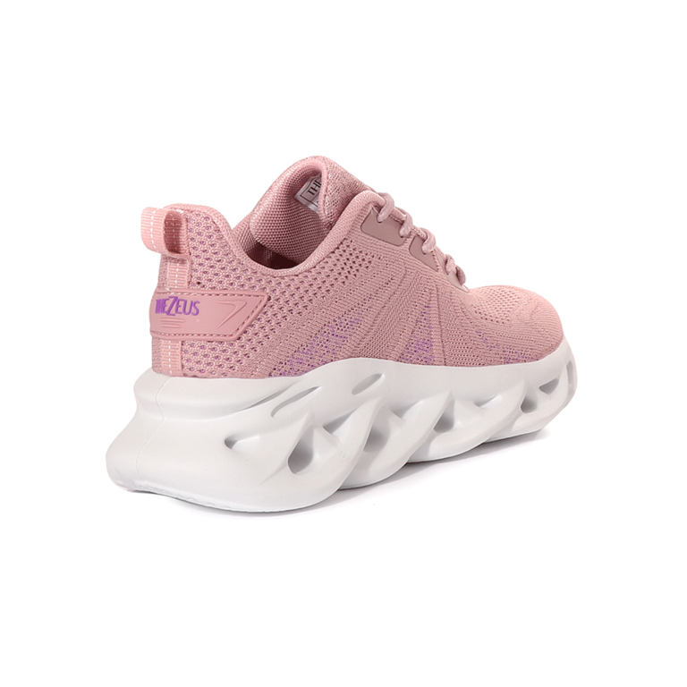TheZeus Women's pink knitted sneakers 3761DPS906319RO