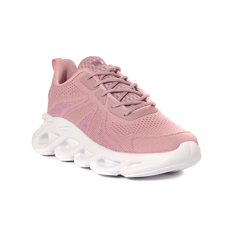 TheZeus Women's pink knitted sneakers 3761DPS906319RO
