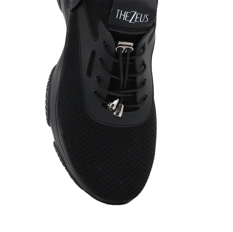 TheZeus women sneakers in black strech fabric 3763DPS905172N 
