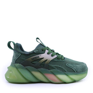 Sneakers femei Thezeus verzi din piele și textil 3730dps8213vv