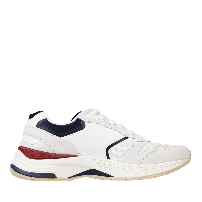 Tommy Hilfiger men sneakers in white suede leather and fabric 3415BP4360A