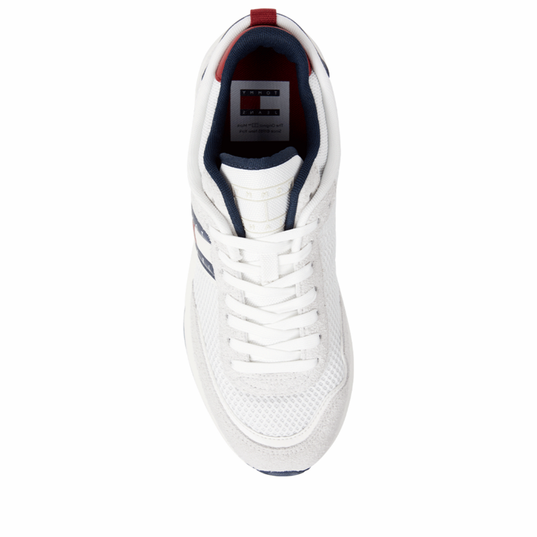 Tommy Hilfiger men's white suede and textile sneakers 3417BP1315A