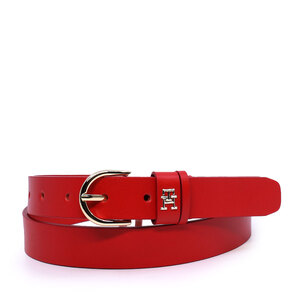 Tommy Hilfiger Women's Red Logo Leather Belt 3427DCU5766R
