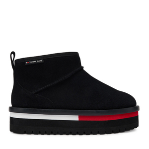 Ghete femei Tommy Hilfiger negre din piele întoarsă 3410DG2841VN