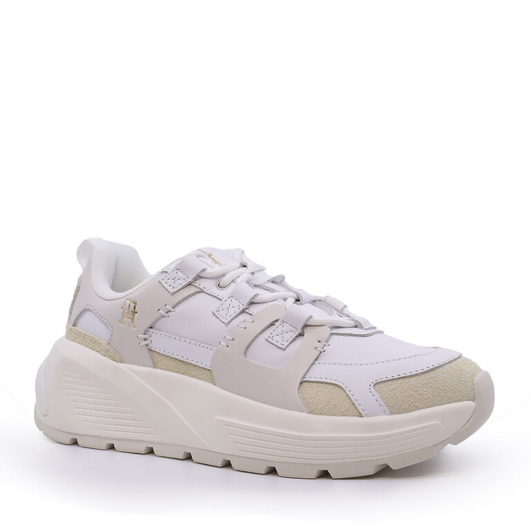Tommy Hilfiger white leather and suede sneakers for women 3417DP7709A