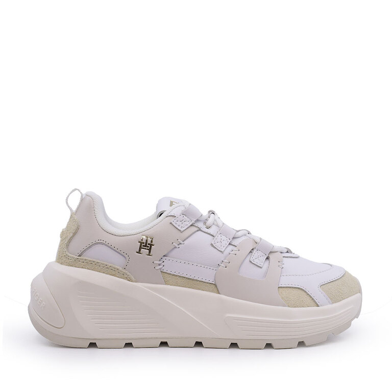 Tommy Hilfiger white leather and suede sneakers for women 3417DP7709A