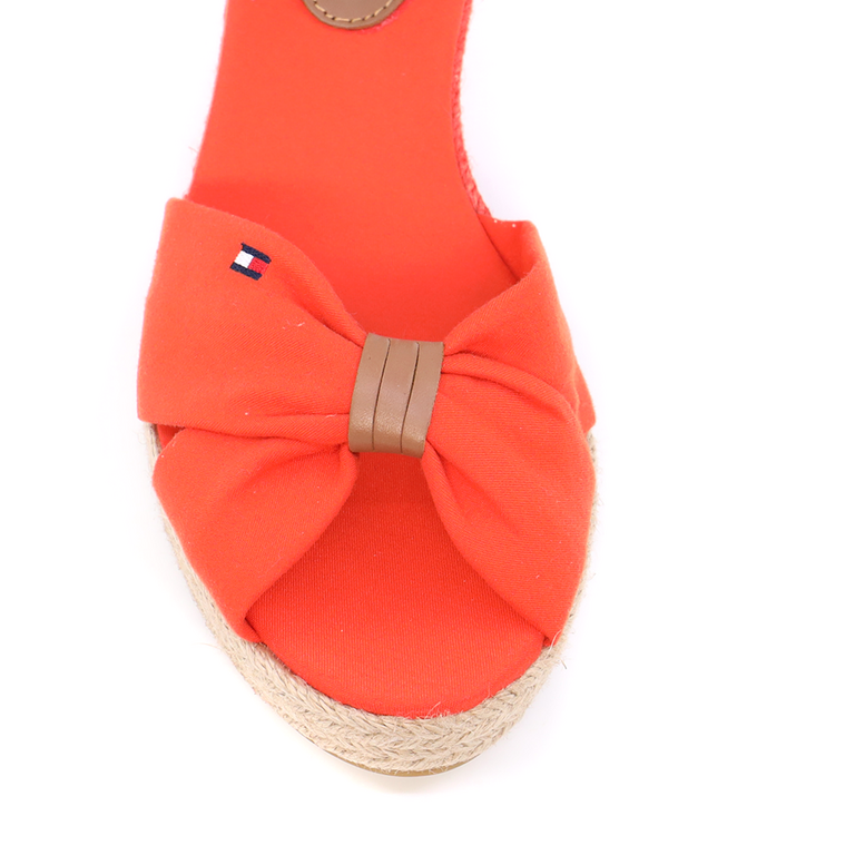 Sandale cu platformă femei Tommy Hilfiger portocalii din textil și piele 3415DS4785PO