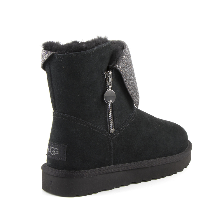UGG women's boots in black suede with fur lining and zip deco 2390DG2498VN