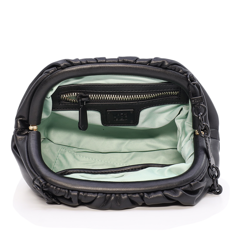 V73 pouch bag in black faux leather 1855POSSUK02N