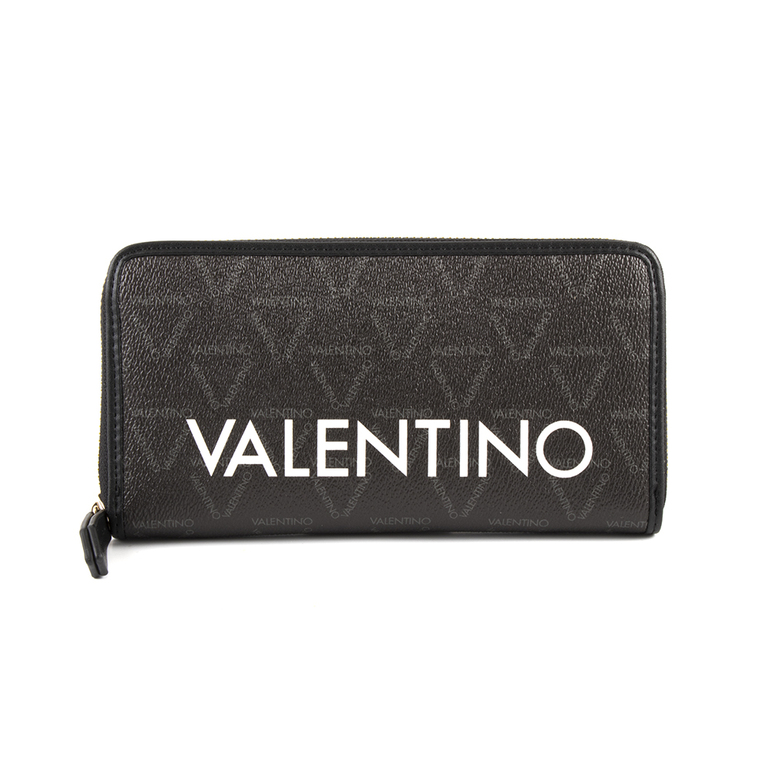 Valentino Women's Wallet in black monogram print in faux leather 1950DPU3G155N