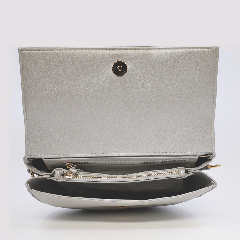 Valentino women crossbody bag in silver faux leather 1955POSS3XJ02AG