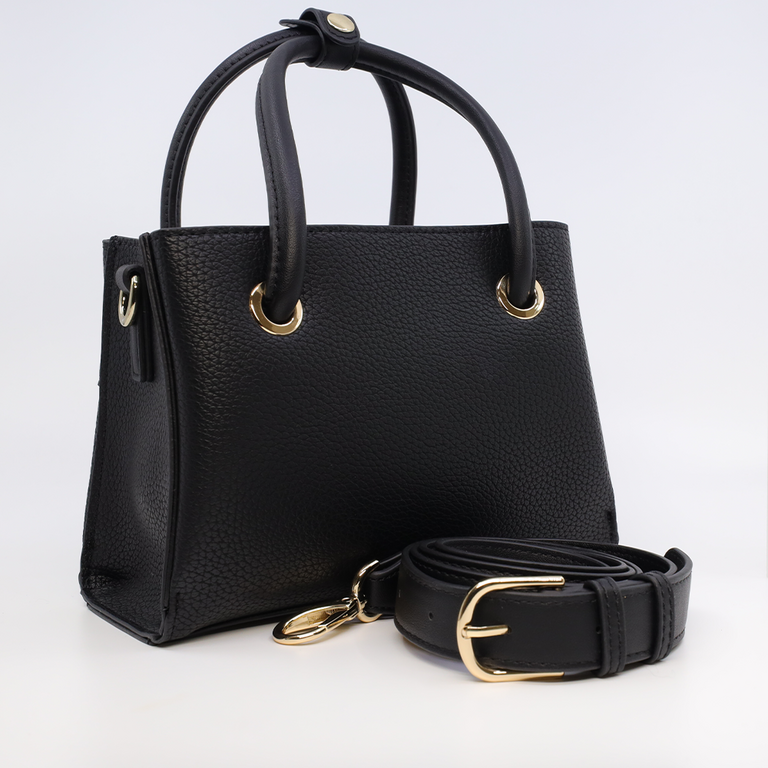 Valentino women mini tote bag in black faux leather 1955POSS5A805N