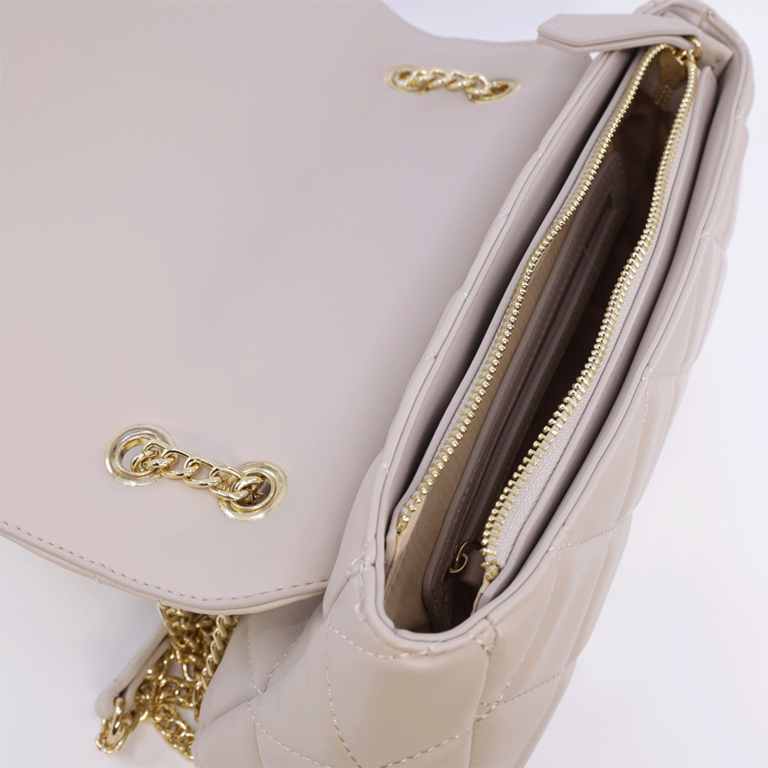 Poșetă satchel femei Valentino bej cu aspect matlasat 1957POSS3KK02RBE