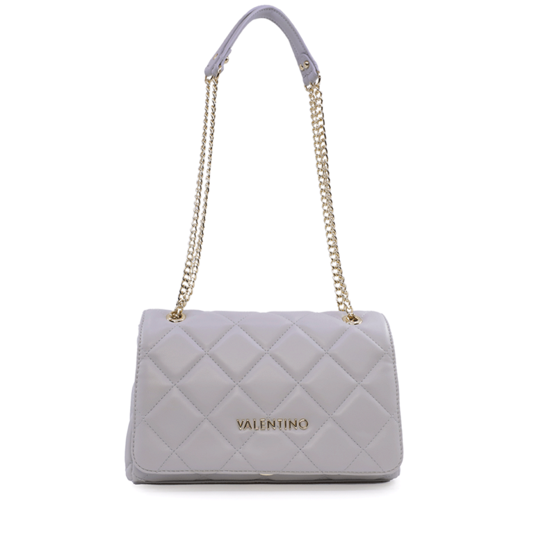 Valentino gray quilted look women's satchel purse 1957POSS3KK02RGR