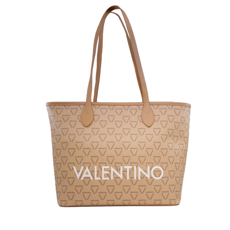 Poșetă shopper femei Valentino bej cu logo  1957POSS3KG01RBE