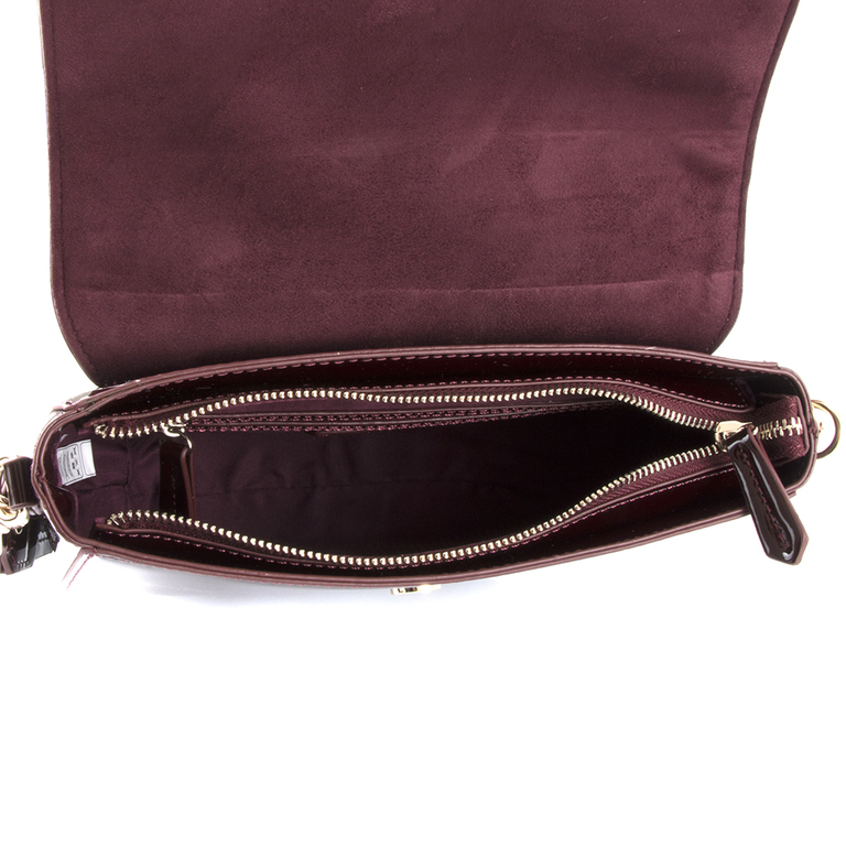 Valentino Women's Crossbody Bag in burgundy pattent faux leather 1950POSS41301LBO