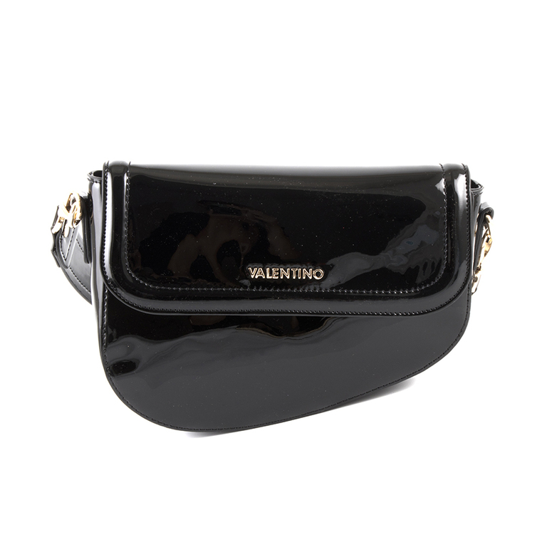 Valentino Women's Crossbody Bag in black pattent faux leather 1950POSS41301LN